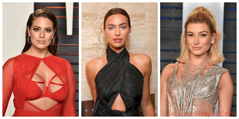 IRINA SHAYK, ASHLEY GRAHAM VE HAILEY BIEBER SANAL PODYUMDA
