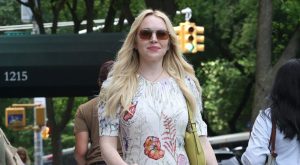 On Lindsay Lohan, a Floral Dress in Spring Really Is Groundbreaking