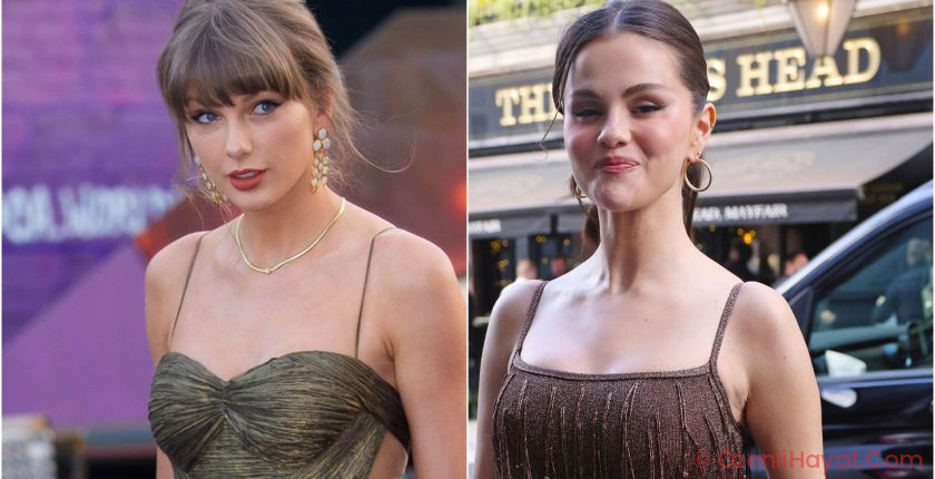 Taylor Swift and Selena Gomez Perfect the Metallic Wedding Guest Dress Formula Taylor Swift and Selena Gomez Perfect the Metallic Wedding Guest Dress Formula