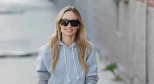 Olivia Wilde Just Turned a Gray Hoodie Into a Full Work Outfit